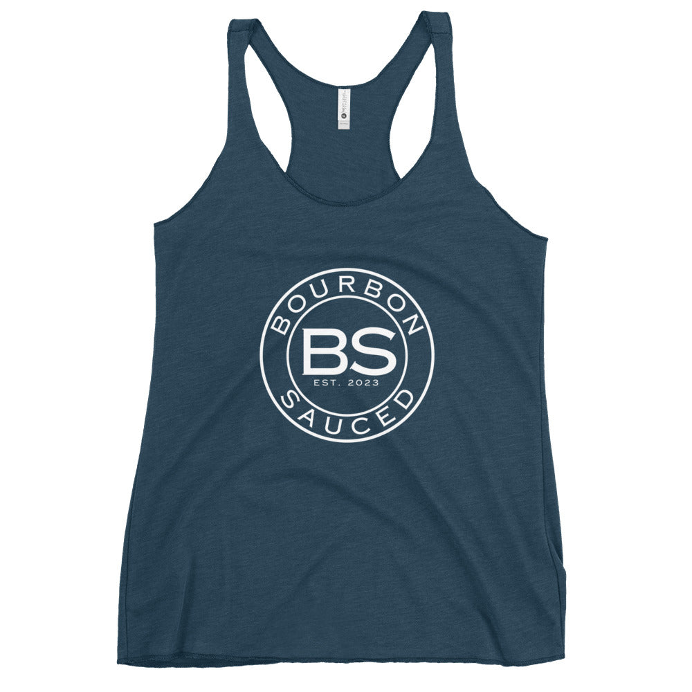 Women's Racerback Tank Bourbon Sauced Logo Front