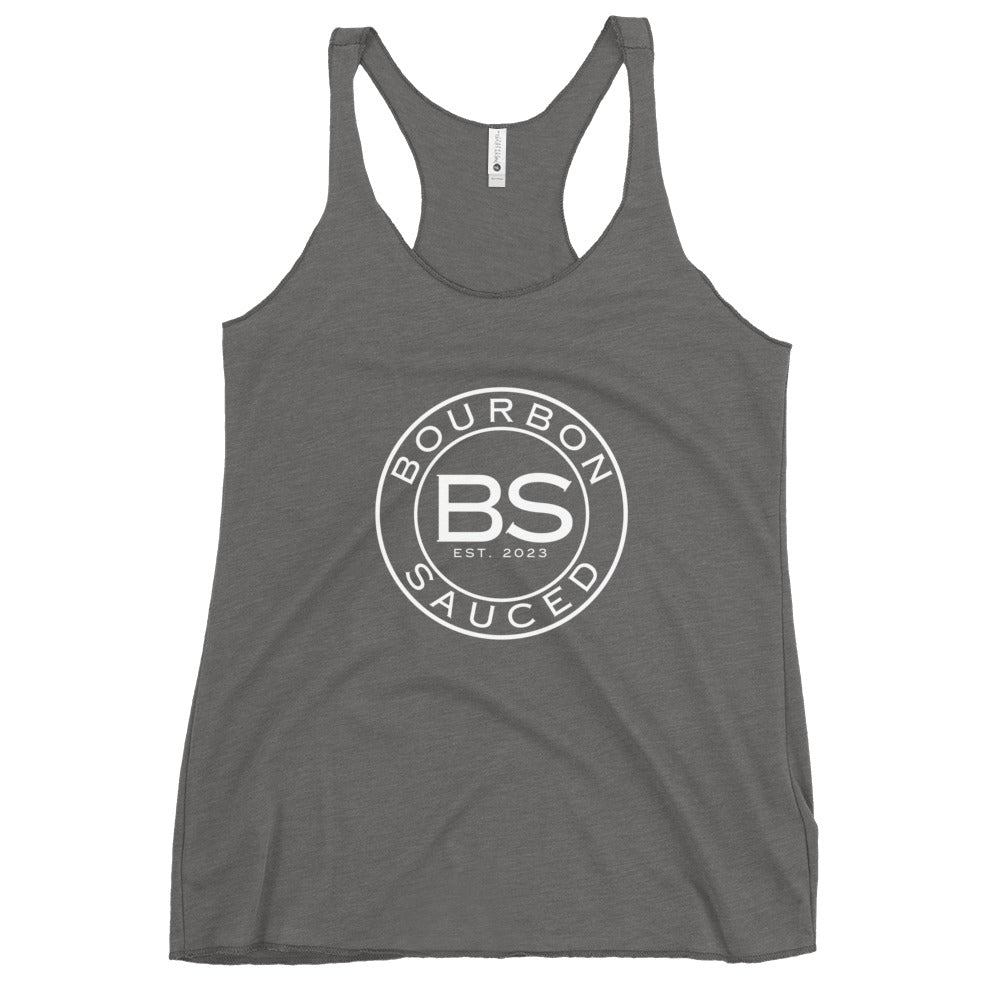 Women's Racerback Tank Bourbon Sauced Logo Front