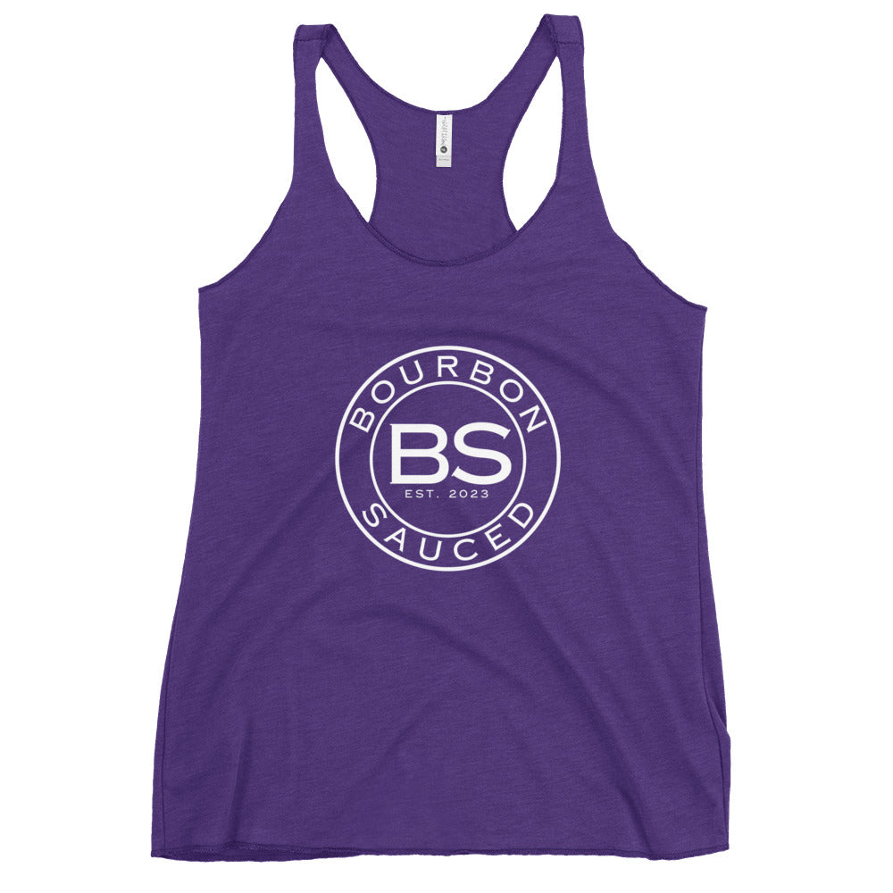 Women's Racerback Tank Bourbon Sauced Logo Front
