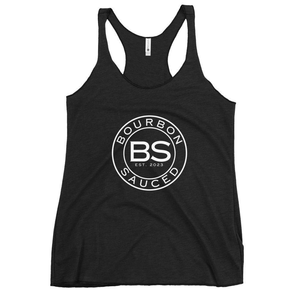 Women's Racerback Tank Bourbon Sauced Logo Front