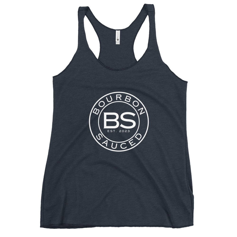 Women's Racerback Tank Bourbon Sauced Logo Front