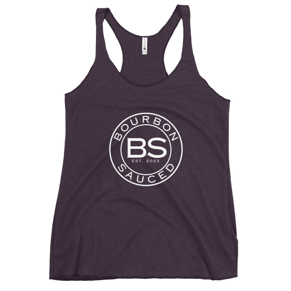 Women's Racerback Tank Bourbon Sauced Logo Front