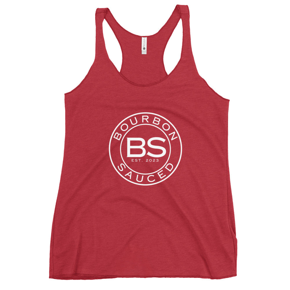 Women's Racerback Tank Bourbon Sauced Logo Front