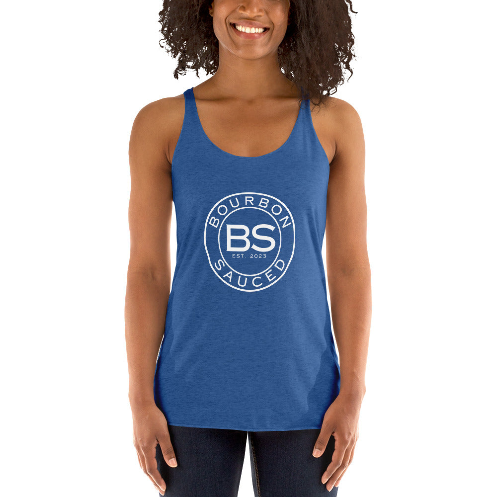Women's Racerback Tank Bourbon Sauced Logo Front