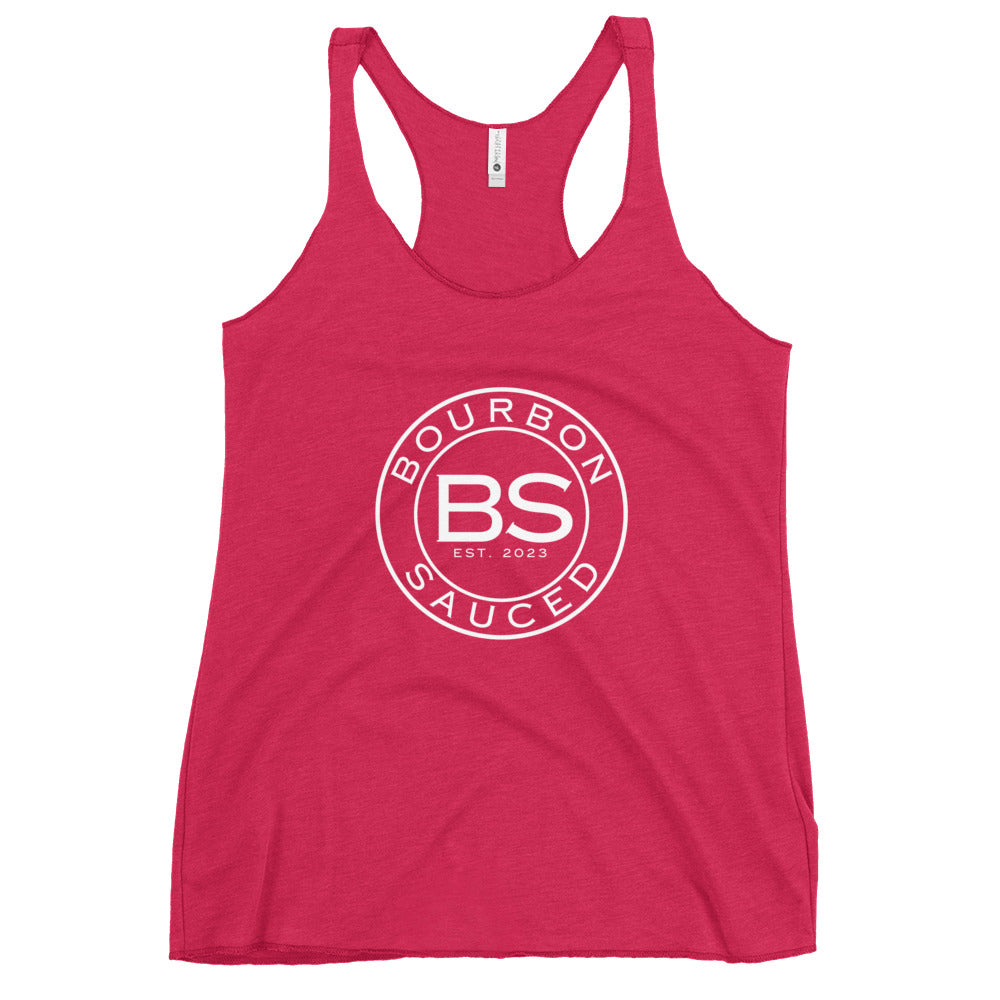 Women's Racerback Tank Bourbon Sauced Logo Front