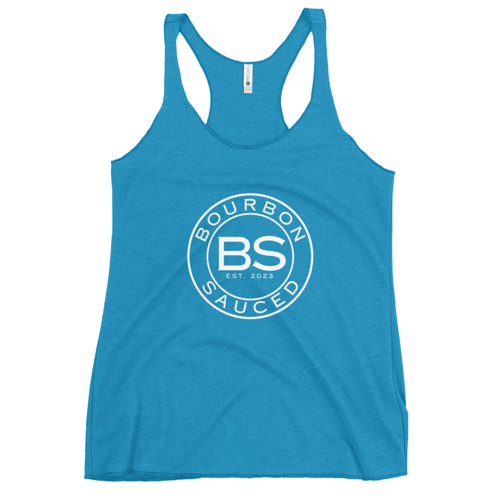 Women's Racerback Tank Bourbon Sauced Logo Front
